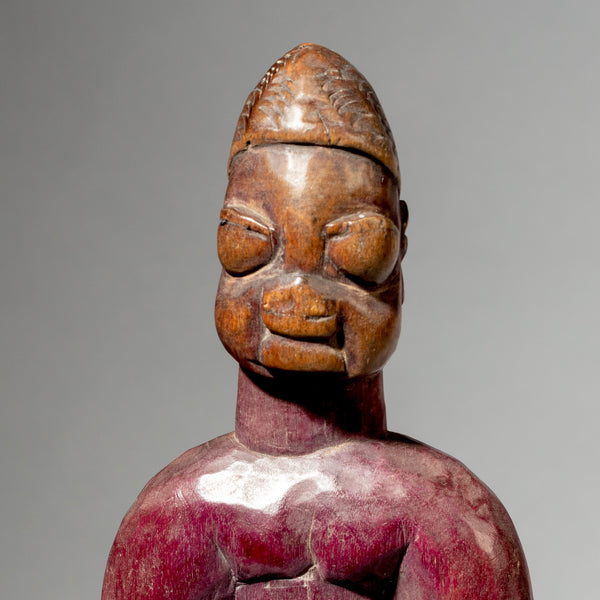 AN INDIGO PURPLE PAIR OF VENAVI TWIN DOLLS, EWE TRIBE OF GHANA ( No 4430 )