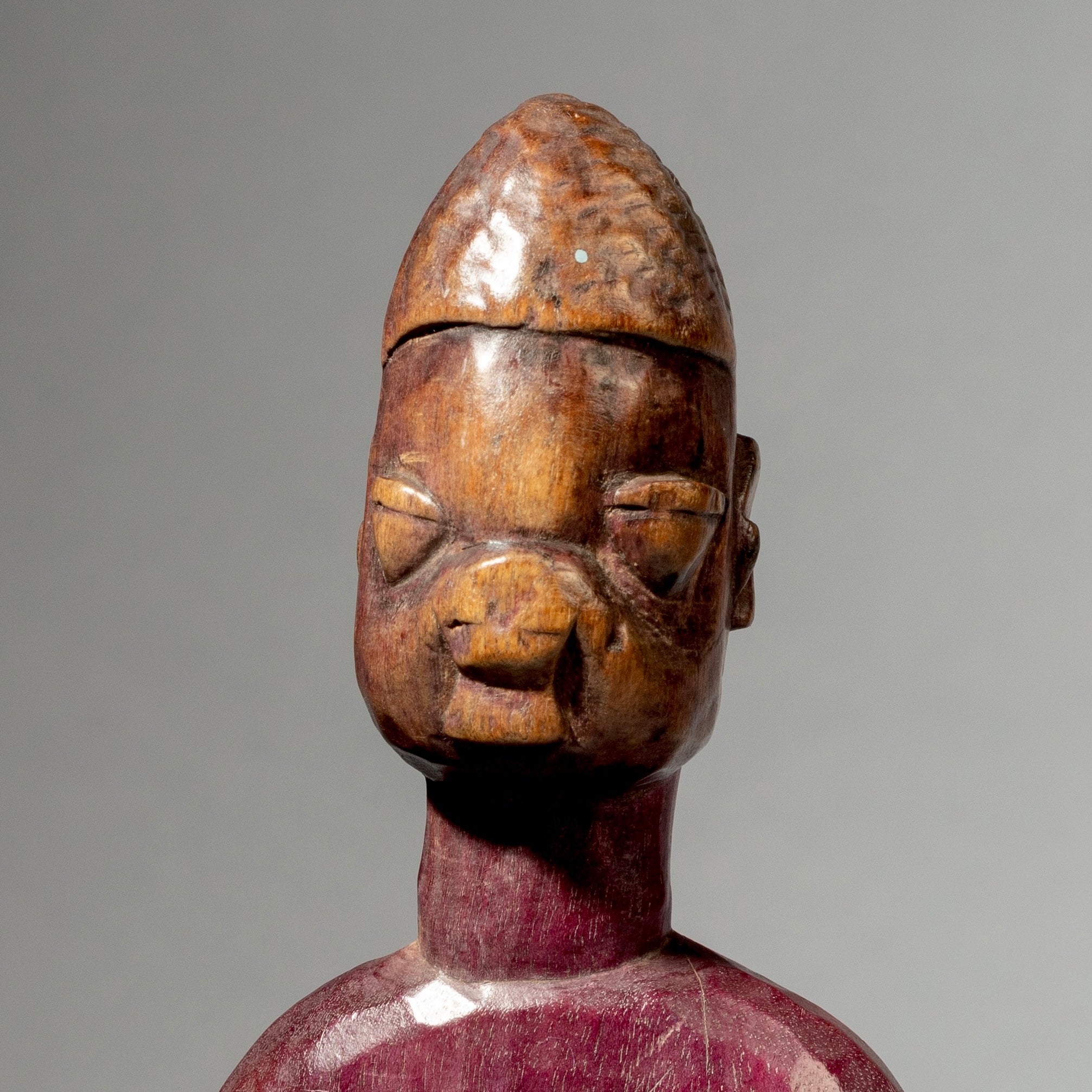 AN INDIGO PURPLE PAIR OF VENAVI TWIN DOLLS, EWE TRIBE OF GHANA ( No 4430 )