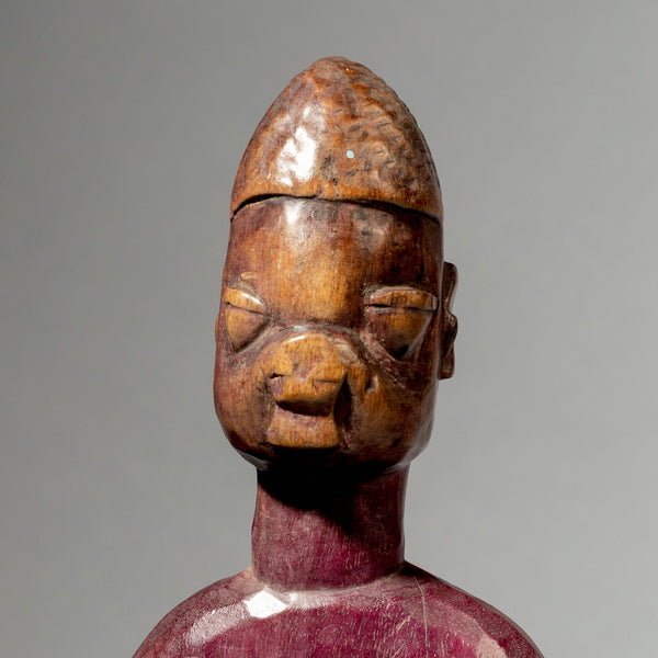 AN INDIGO PURPLE PAIR OF VENAVI TWIN DOLLS, EWE TRIBE OF GHANA ( No 4430 )