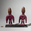 AN INDIGO PURPLE PAIR OF VENAVI TWIN DOLLS, EWE TRIBE OF GHANA ( No 4430 )