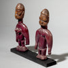 AN INDIGO PURPLE PAIR OF VENAVI TWIN DOLLS, EWE TRIBE OF GHANA ( No 4430 )
