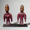 AN INDIGO PURPLE PAIR OF VENAVI TWIN DOLLS, EWE TRIBE OF GHANA ( No 4430 )