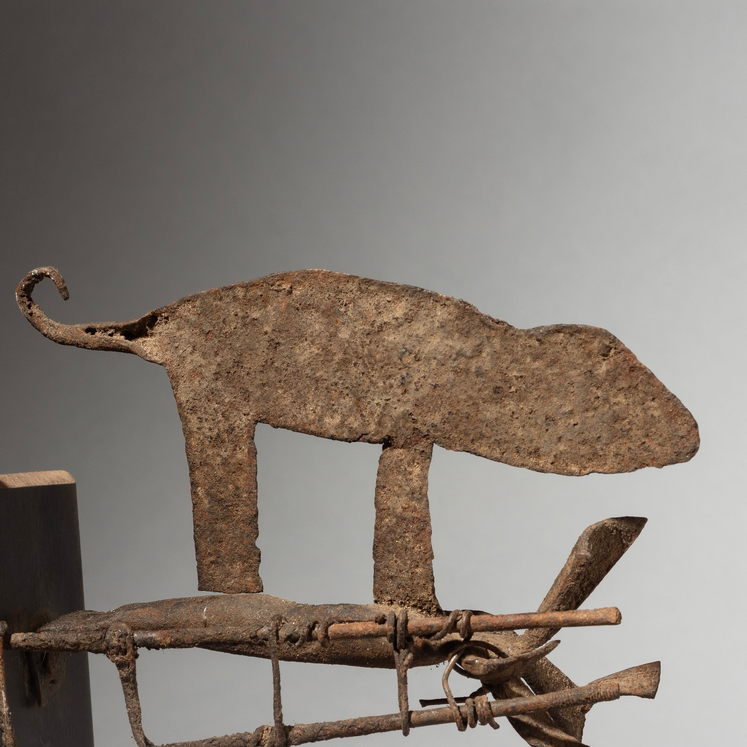 A SHAPELY FON TRIBE BIRD CHAMELEON  SCULPTURE FROM BENIN. ( No 4395 )