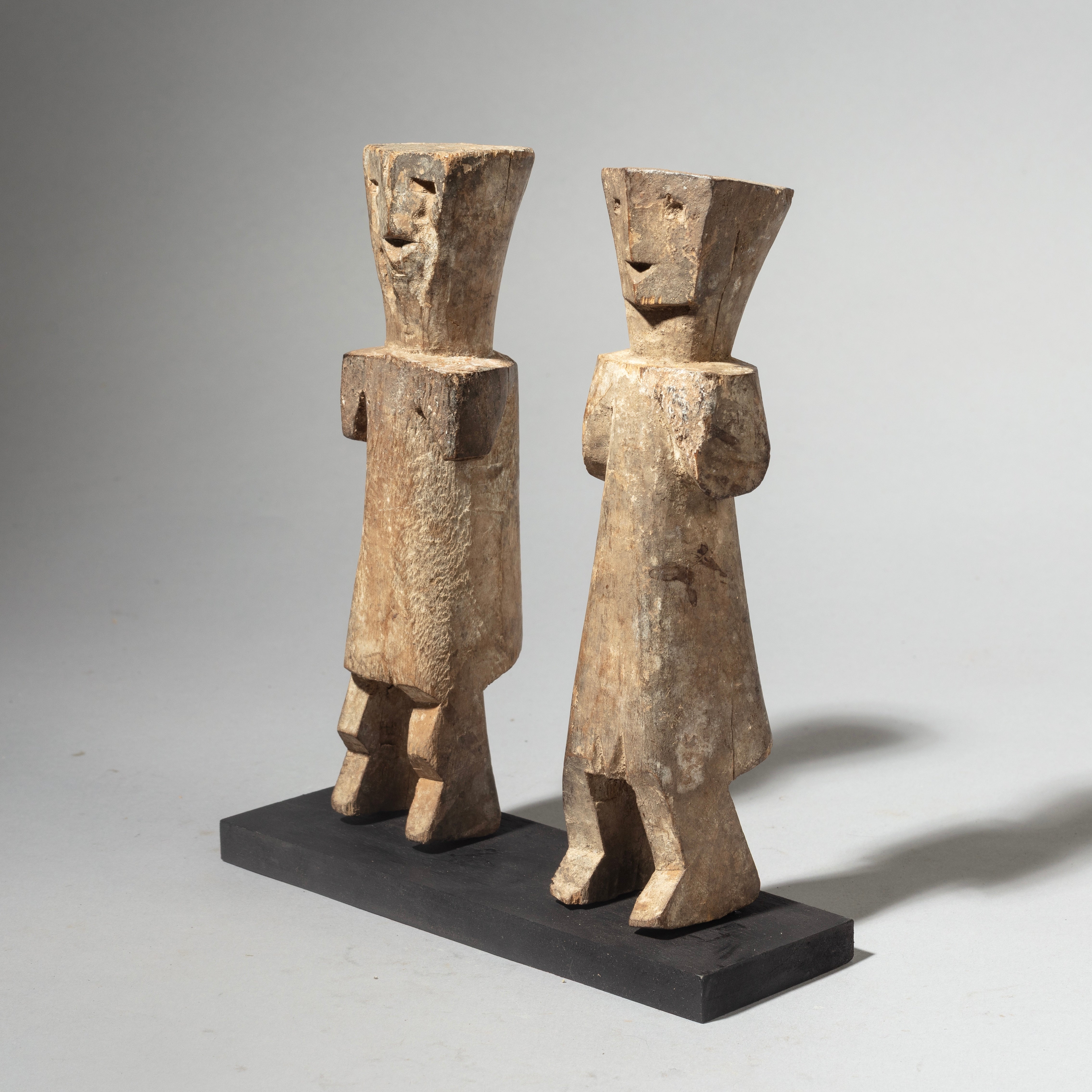 A LIKEABLE PAIR OF CUBIST ADAN ANCESTOR FIGURES, GHANA, W. AFRICA( No 1846) (Copy)