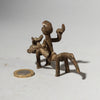 A SERPENTINE HORSE + RIDER BRONZE CHARM, SENOUFO TRIBE BURKINA FASO ( No 4381)