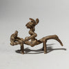 A SERPENTINE HORSE + RIDER BRONZE CHARM, SENOUFO TRIBE BURKINA FASO ( No 4381)
