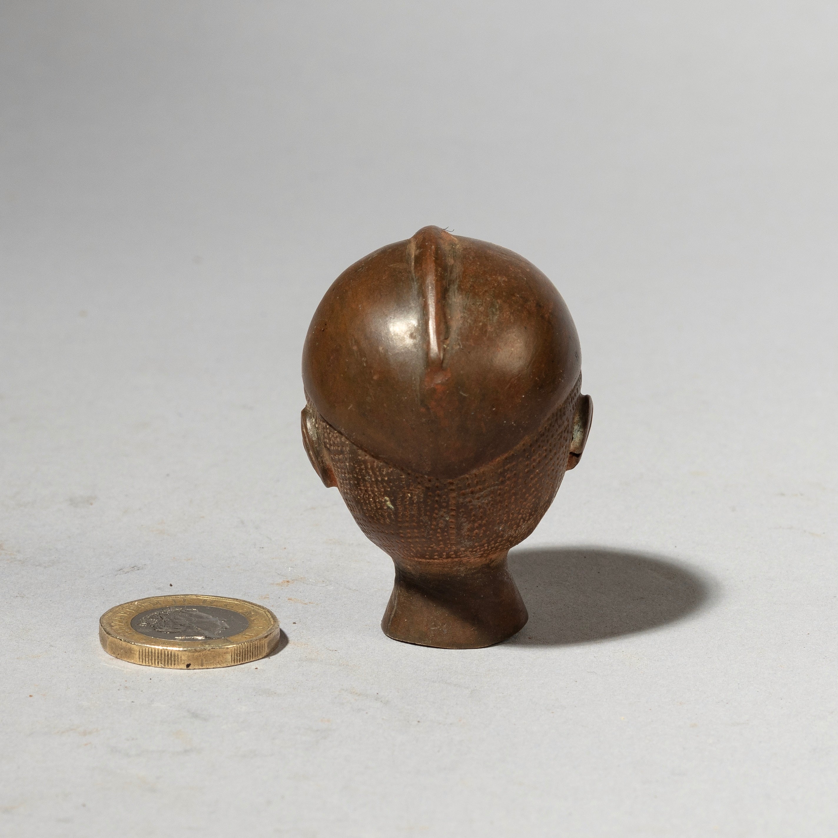 AN ANTIQUE OGBONI BRONZE BUST , YORUBA TRIBE NIGERIA W AFRICA (No 4437 )