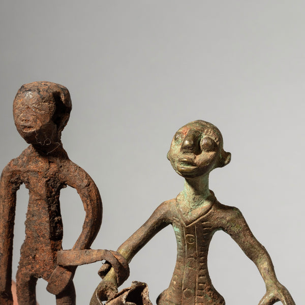 A DETAILED FON TRIBE BRONZE ASSEMBLAGE , BENIN ( No 4374 )