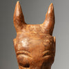 A SCULPTURAL BAULE BUFFALO PASSPORT MASK FROM THE IVORY COAST W AFRICA ( No 4445 )