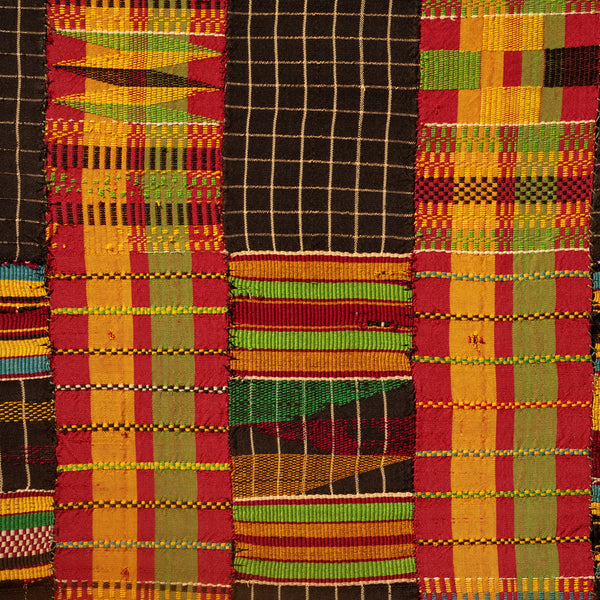 AN IMPACTFUL  MOUNTED   TEXTILE, ASHANTI  TRIBE  ( No 4413 )