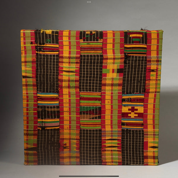 AN IMPACTFUL  MOUNTED   TEXTILE, ASHANTI  TRIBE  ( No 4413 )