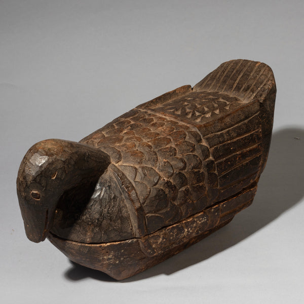 A RARE KOLA NUT CONTAINER IN THE FORM OF A BIRD, YORUBA TRIBE NIGERIA ( No 4536 )