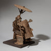 A LARGE CHIEF ASSEMBLAGE WITH UMBRELLA HOLDER, METAL FON ALTAR FIGIRE FROM BENIN. ( No 4492)