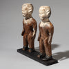 A STRIKING PAIR OF KAOLIN  FACED VENAVI DOLLS FROM EWE TRIBE GHANA WEST AFRICA( No 4515 )