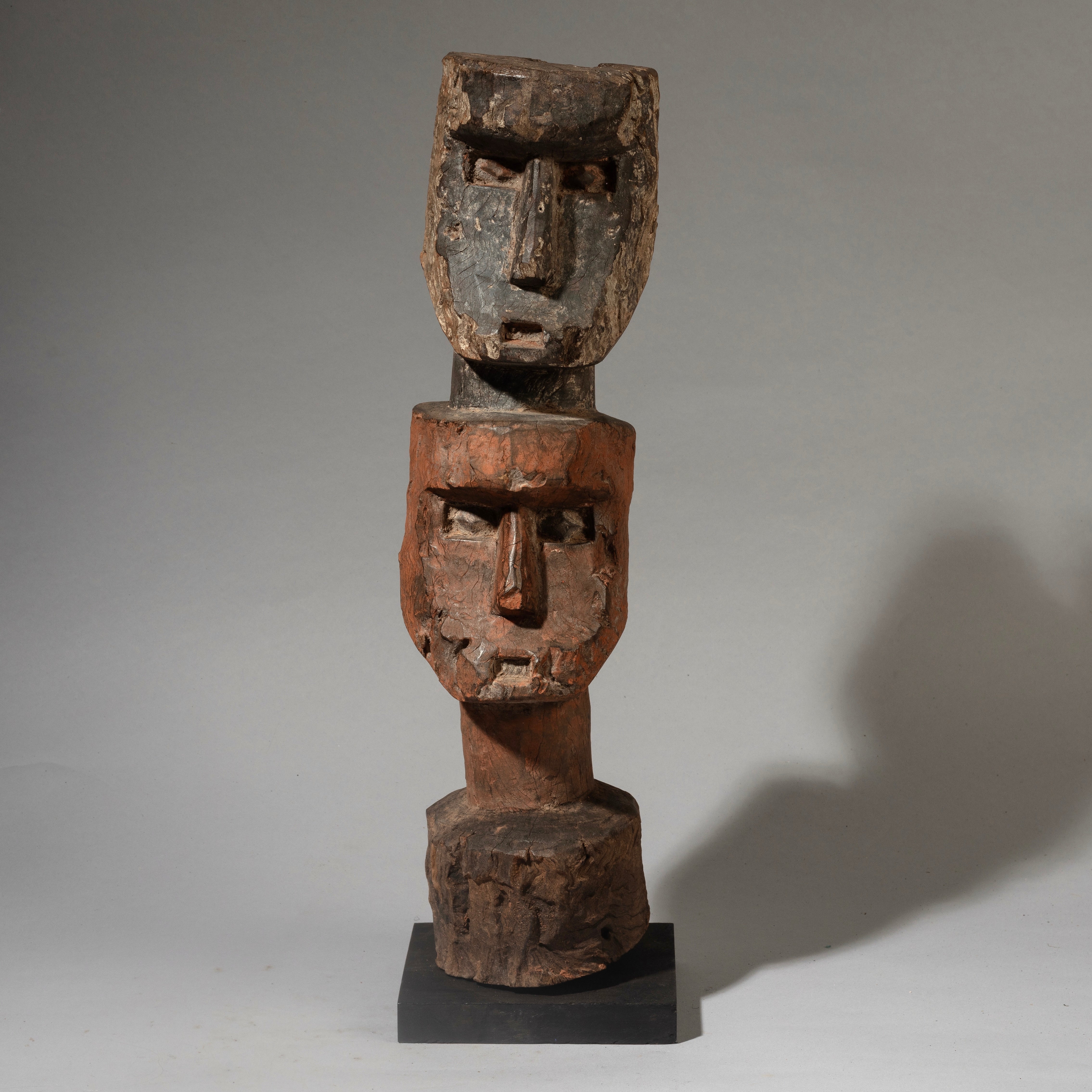 A LARGE UNUSUAL DOUBLE FACED ALTAR FIGURE, EWE TRIBE OF GHANA ( No 4488 )