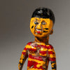 A RED + YELLOW PAIR OF VENAVI DOLLS FROM EWE TRIBE GHANA WEST AFRICA ( No 4469 )