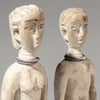 A WHITE COUPLE OF VENAVI DOLLS FROM EWE TRIBE GHANA WEST AFRICA( No 4517 )