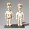A WHITE COUPLE OF VENAVI DOLLS FROM EWE TRIBE GHANA WEST AFRICA( No 4517 )