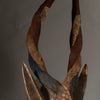 AN AMZING LARGE OGONI MASK WITH TWISTED HORNS + PIGMENT,  NIGERIA ( No 4546 )