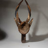 AN AMZING LARGE OGONI MASK WITH TWISTED HORNS + PIGMENT,  NIGERIA ( No 4546 )