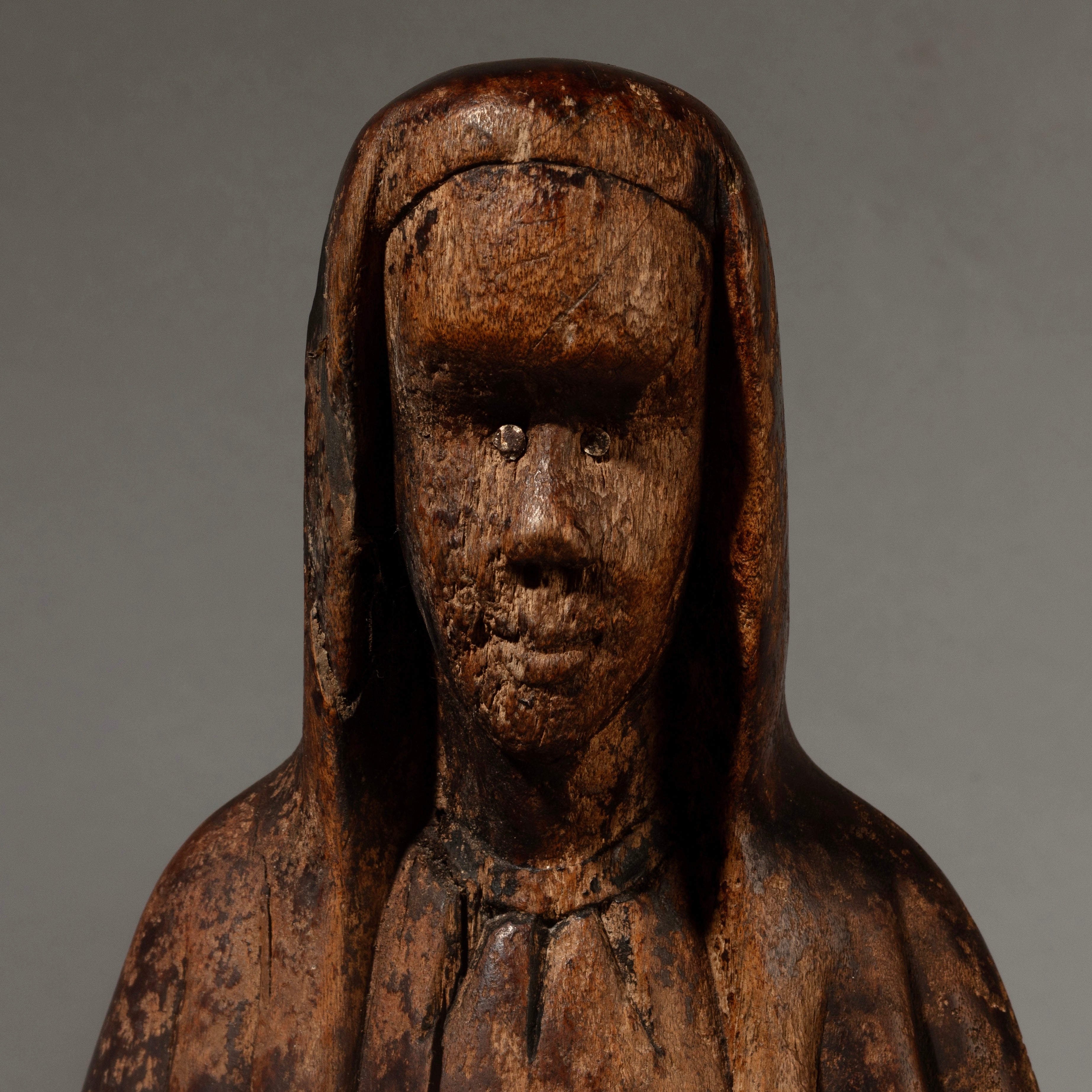 AN ANTIQUE, 80cm HOLY MARY STATUE, MAKONDE TRIBE OF TANZANIA ( No 4543 )