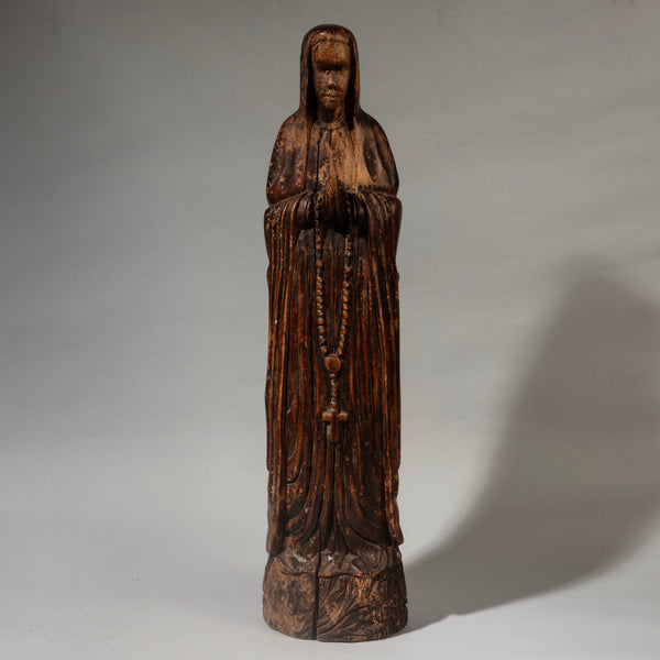 AN ANTIQUE, 80cm HOLY MARY STATUE, MAKONDE TRIBE OF TANZANIA ( No 4543 )