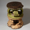 AN INCREDIBLE PAINTED  STOOL, IGBO TRIBE OF NIGERIA ( No 4542 )