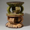 AN INCREDIBLE PAINTED  STOOL, IGBO TRIBE OF NIGERIA ( No 4542 )