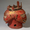 A MAGNIFICENT EXTRA LARGE JANUS HELMET MASK WITH BIRDS IN THE BACK, YORUBA TRIBE NIGERIA W.AFRICA ( No 4545)