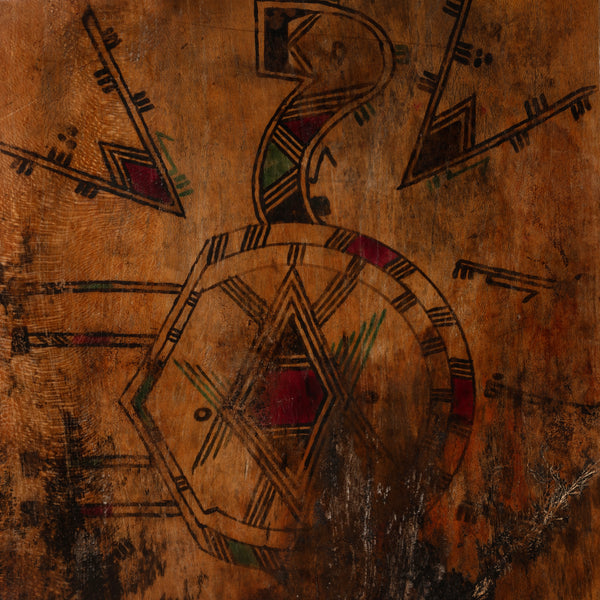 A WEATHERED HAUSA TRIBE MAGIC WRITING BOARD FROM WEST AFRICA ( No 4508 )