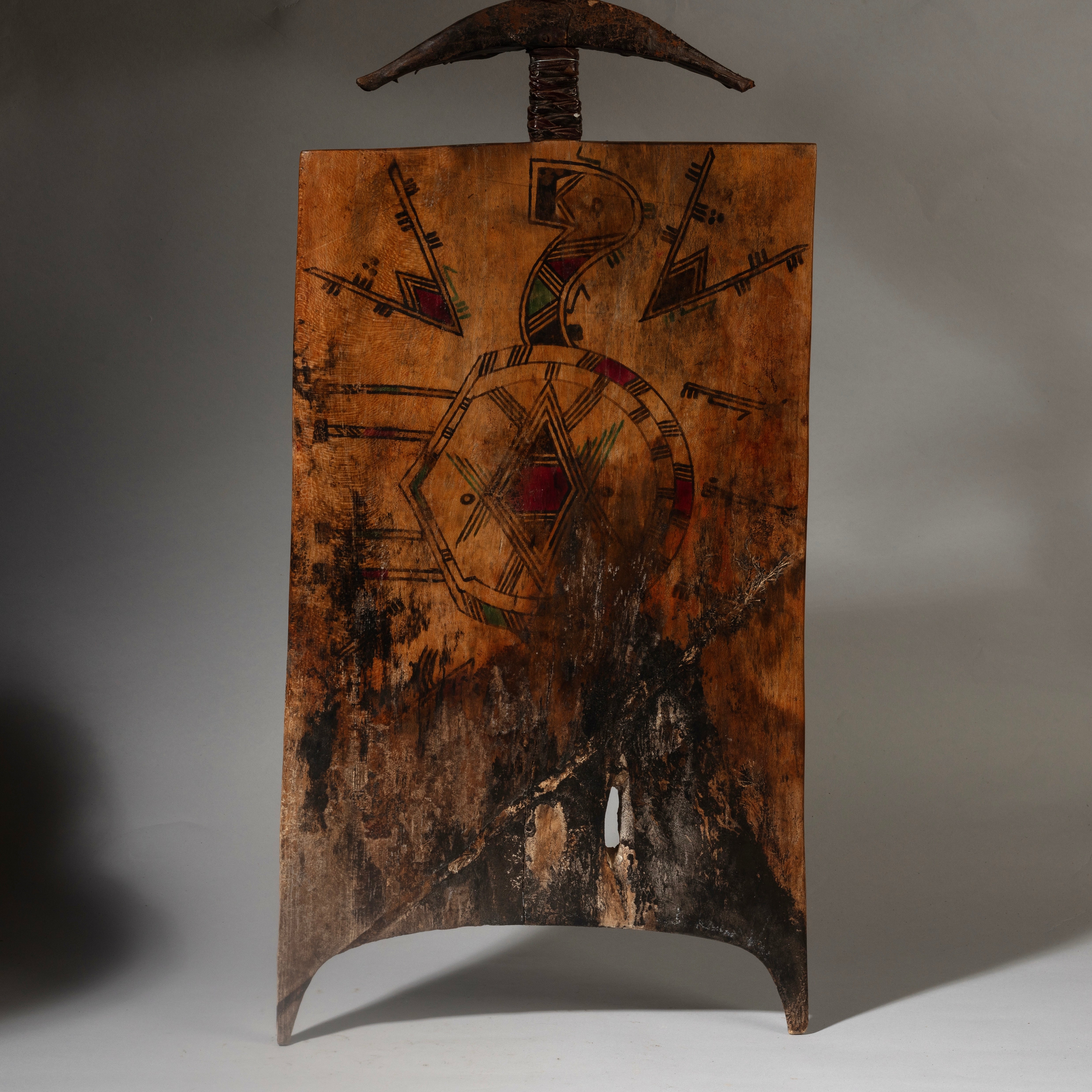 A WEATHERED HAUSA TRIBE MAGIC WRITING BOARD FROM WEST AFRICA ( No 4508 )