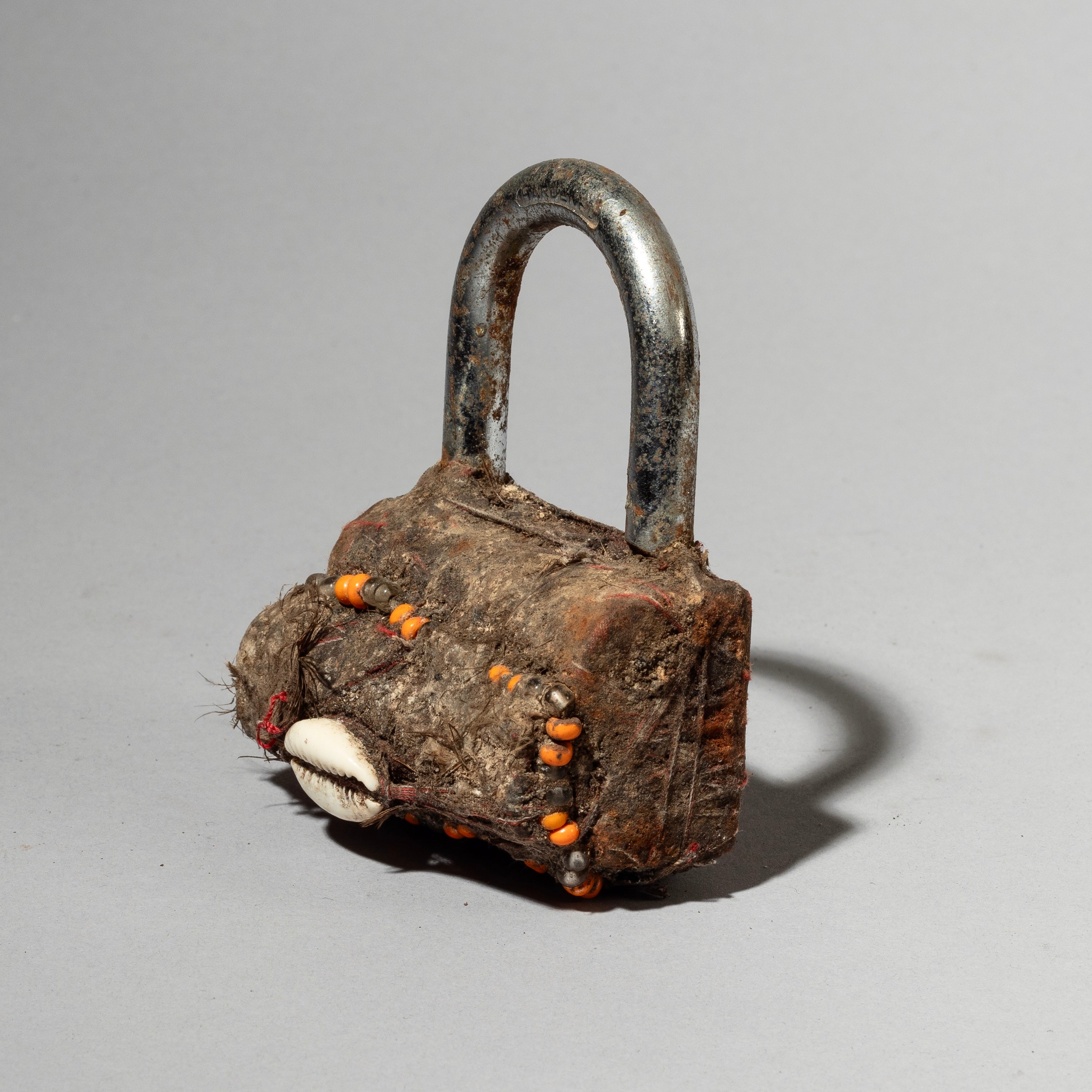A SIMPLE LARGE PADLOCK FETISH FROM THE EWE TRIBE OF GHANA ( No 4579  )
