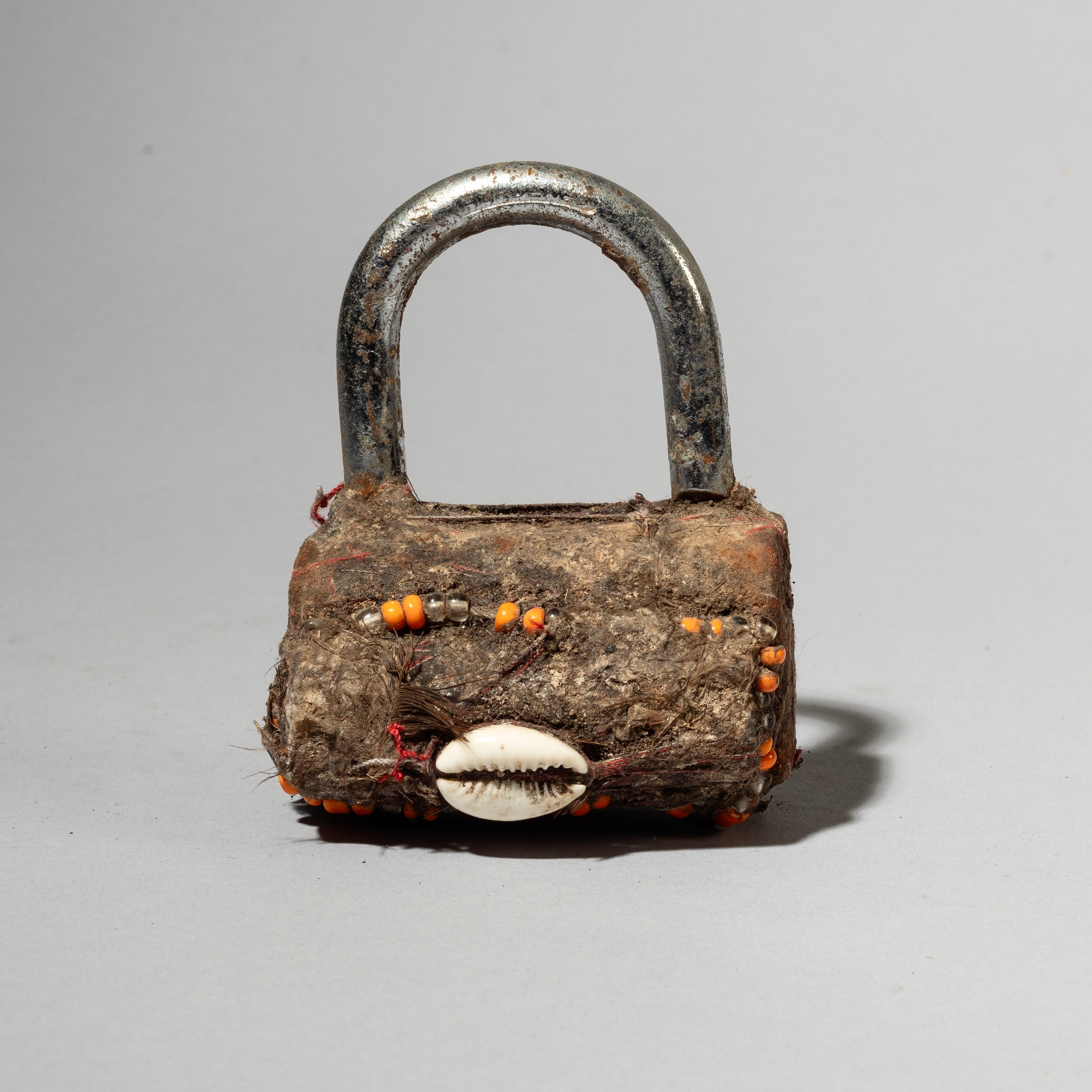 A SIMPLE LARGE PADLOCK FETISH FROM THE EWE TRIBE OF GHANA ( No 4579  )