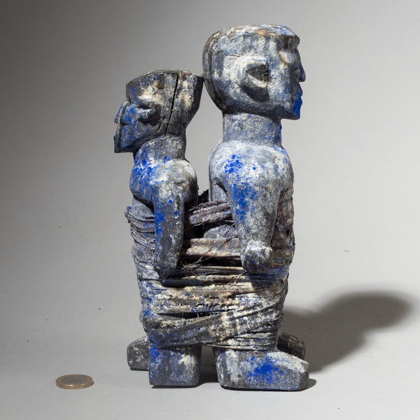 A RELATIONSHIP BLUE PIGMENT POWER OBJECT EWE TRIBE FROM GHANA( No 4557 )