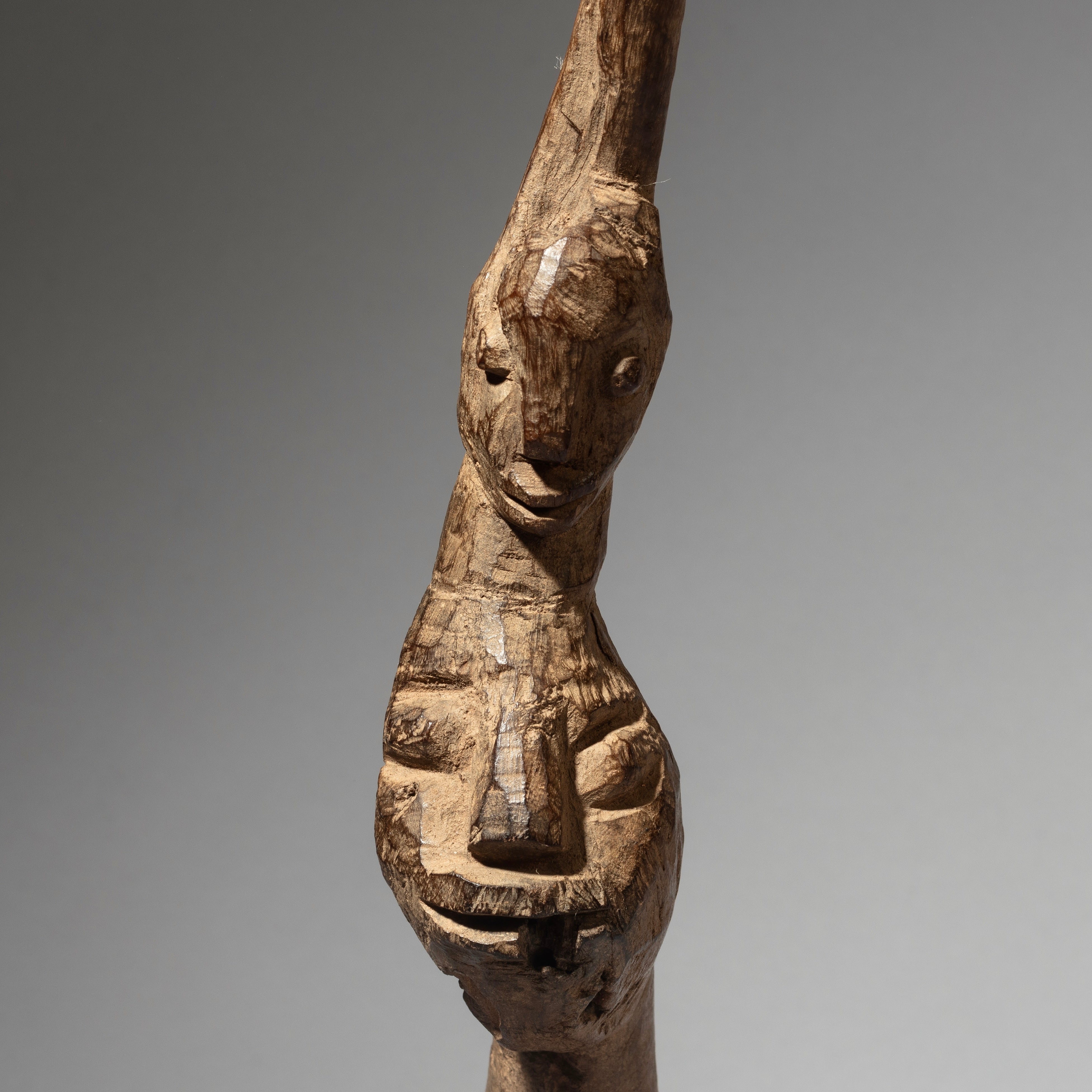 A RARE AND BIZARRE DOUBLE FACED THIL FIGURE, LOBI TRIBE BURKINA FASO( No 4573 )