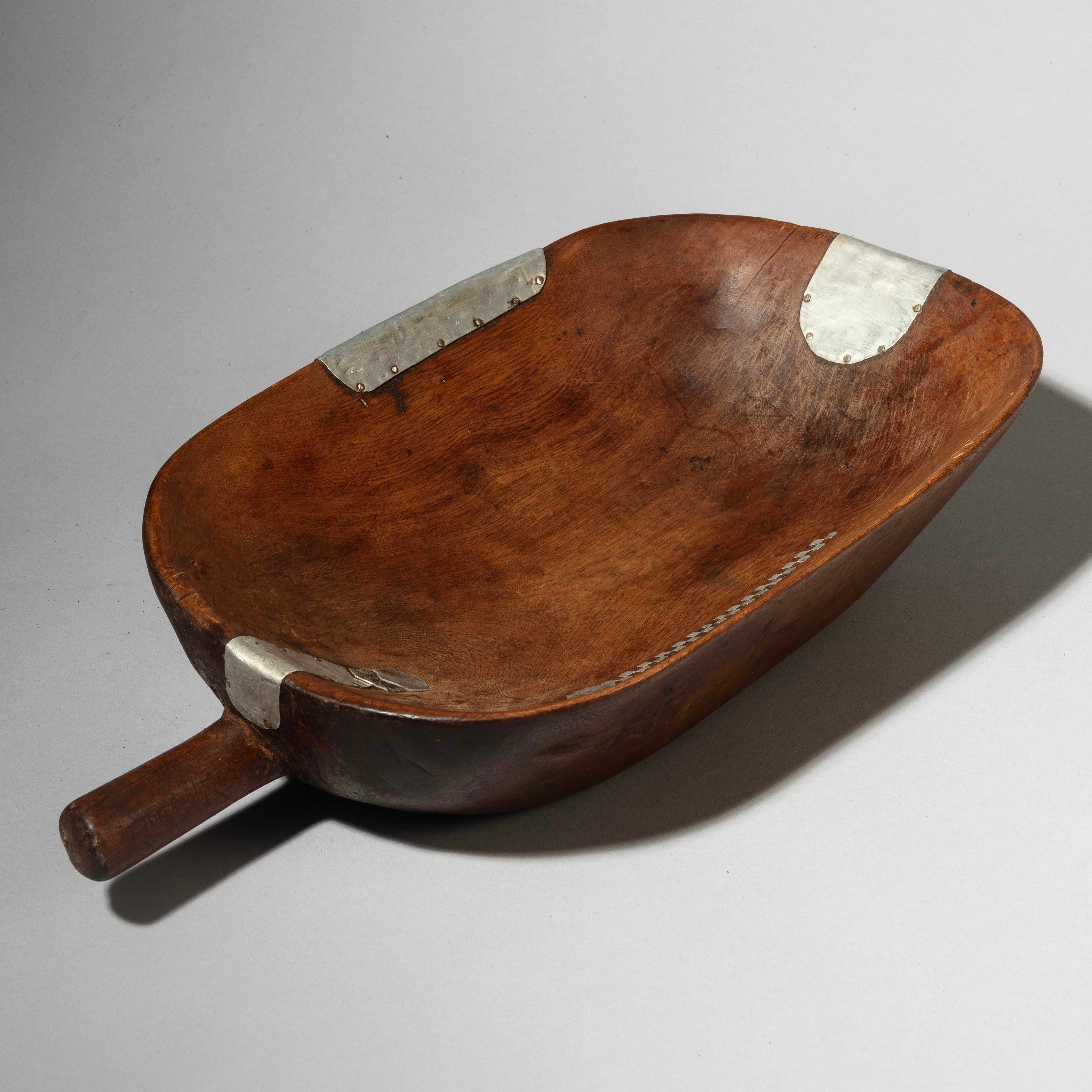 A UNIQUELY REPAIRED, WELL PATINATED BOWL, FROM TUTSI TRIBE OF RWANDA ( No 4338 )