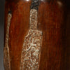 A BIG ROBUST HONEY POT WITH METAL INDIGENOUS REPAIRS FROM THE TUTSI TRIBE OF RWANDA ( No 4554 )