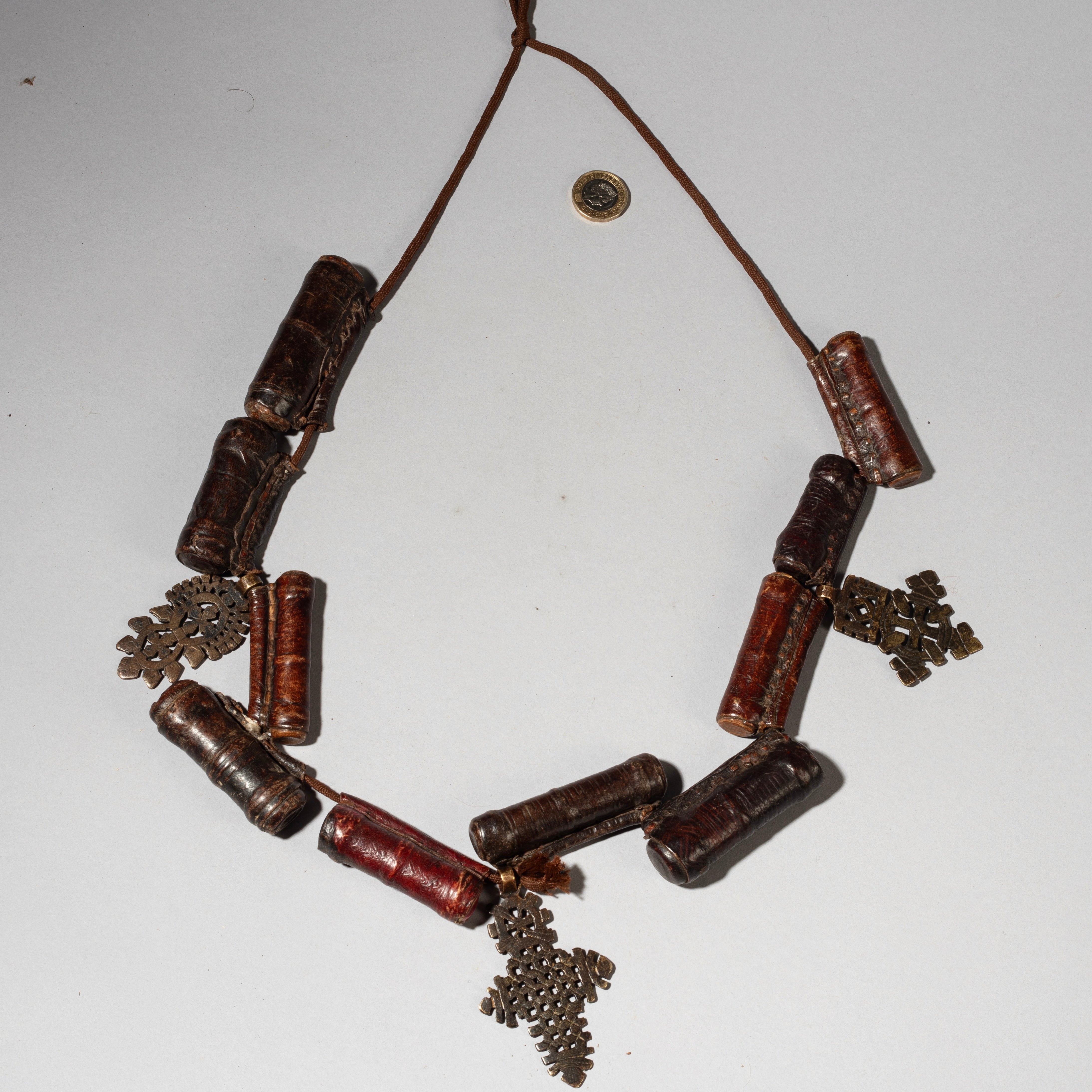 AN INTRIGUING MAGIC KITAB TALSMANIC NECKLACE FROM ETHIOPIA  ( No 4625 )