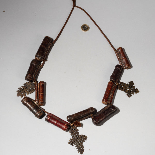 AN INTRIGUING MAGIC KITAB TALSMANIC NECKLACE FROM ETHIOPIA  ( No 4625 )