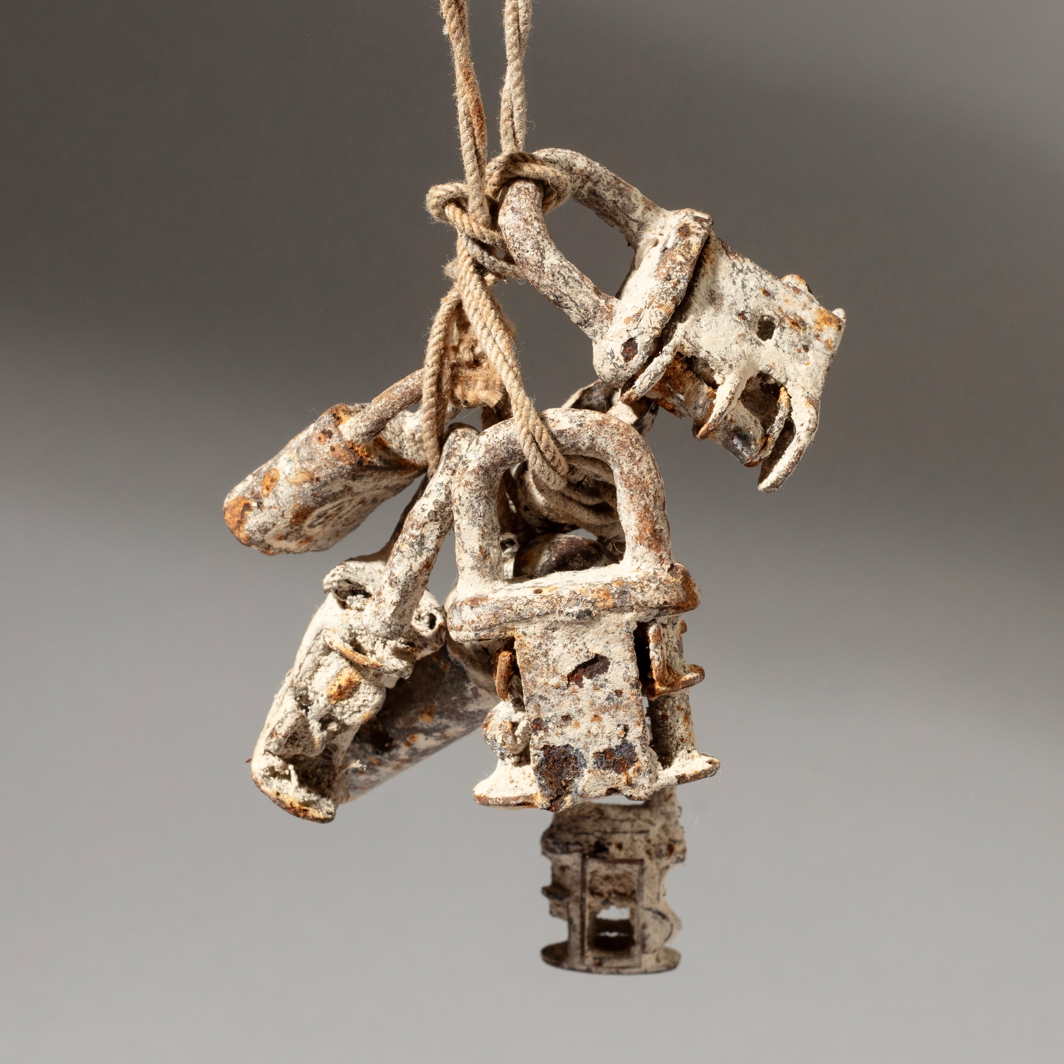 A SIMPLE PADLOCK FETISH FROM EWE OF GHANA W AFRICA ( No 4603 )