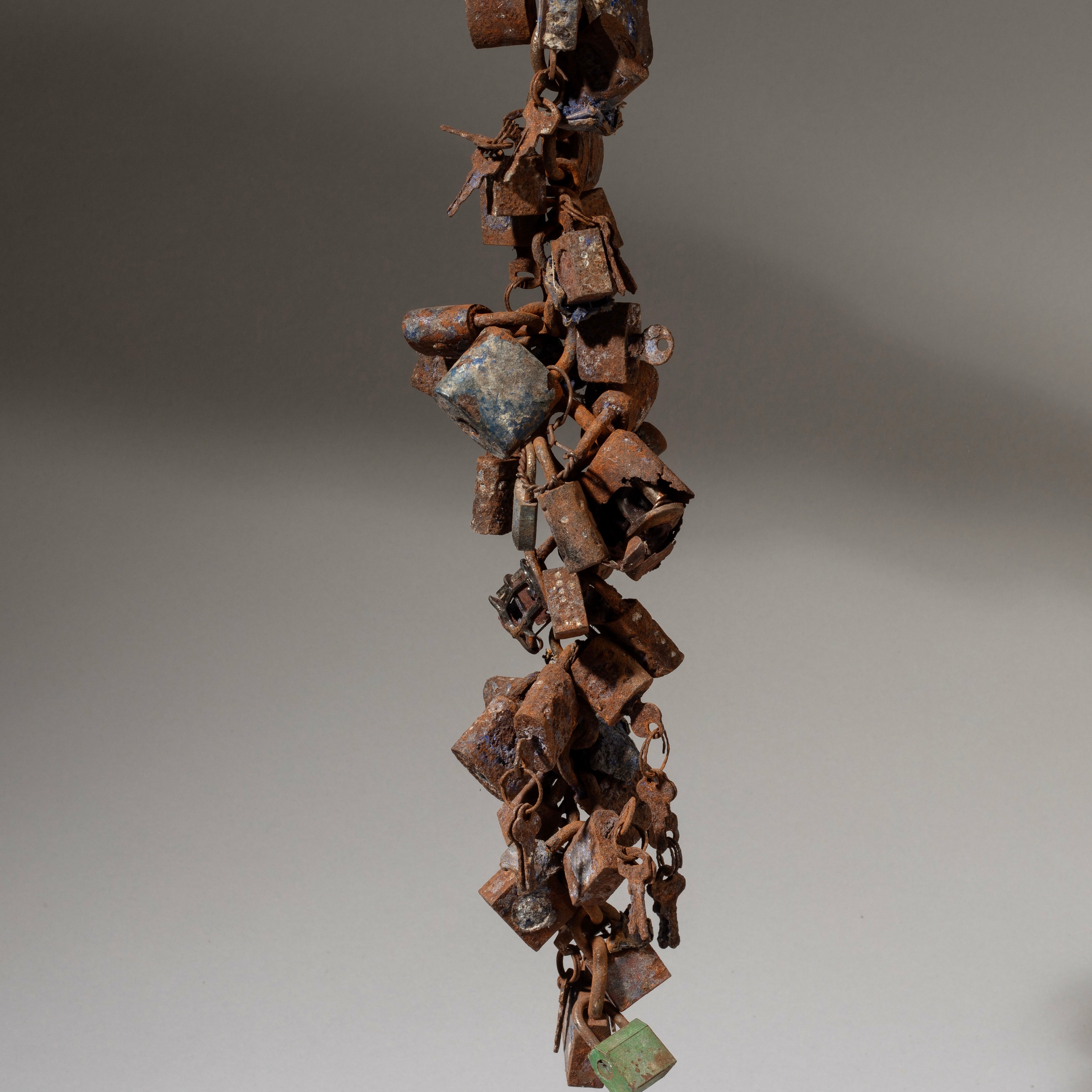 A LARGE MULTI CLUSTER LOCK FETISH FROM EWE OF GHANA W AFRICA ( No 4601 )