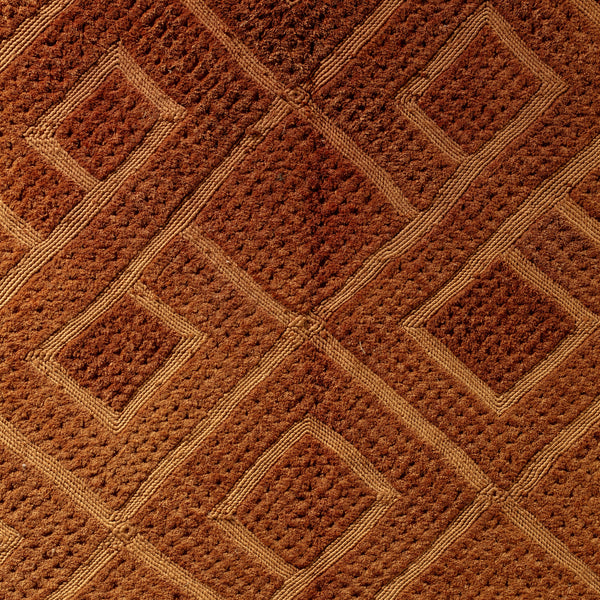 A MOUNTED RAFFIA SHOOWA PANEL FROM THE KUBA PEOPLE OF CONGO ( No 4616 )