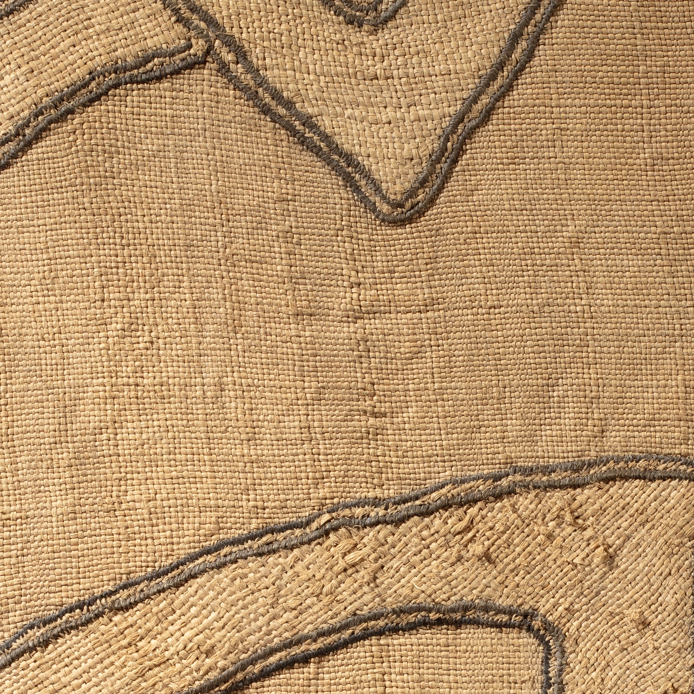 A LIGHT BEIGE PRECISELY APPLIQUÉD MOUNTED OLD RAFFIA SKIRT FROM THE KUBA PEOPLE OF CONGO ( No 4618 )