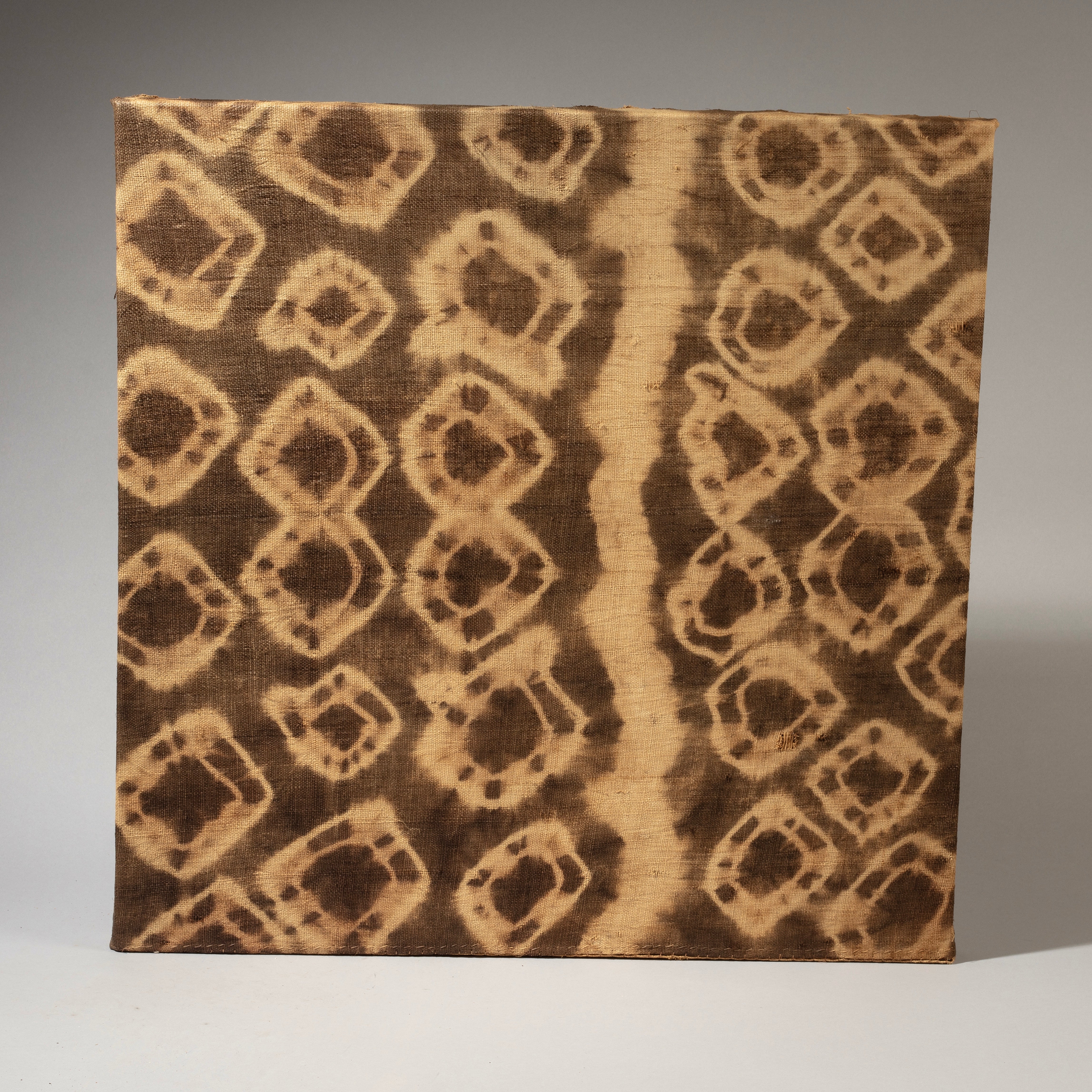 A RARE MOUNTED RAFFIA SKIRT FRAGMENT FROM THE KUBA PEOPLE OF CONGO ( No 4617 )