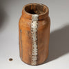 A BIG ROBUST HONEY POT WITH METAL INDIGENOUS REPAIRS FROM THE TUTSI TRIBE OF RWANDA ( No 4607 )