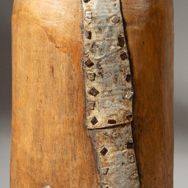 A MEDIUM /LARGE HONEY POT WITH UNIQUE METAL REPAIRS( No 4609 )