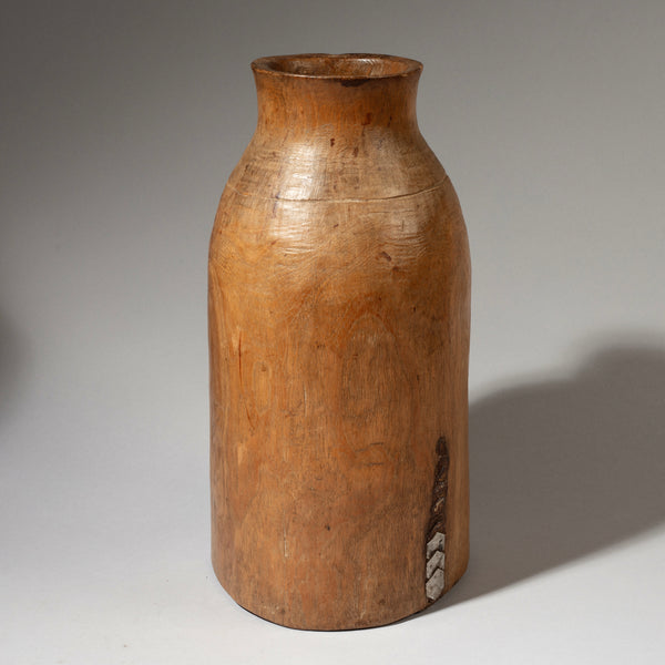 A MEDIUM /LARGE HONEY POT WITH UNIQUE METAL REPAIRS( No 4609 )