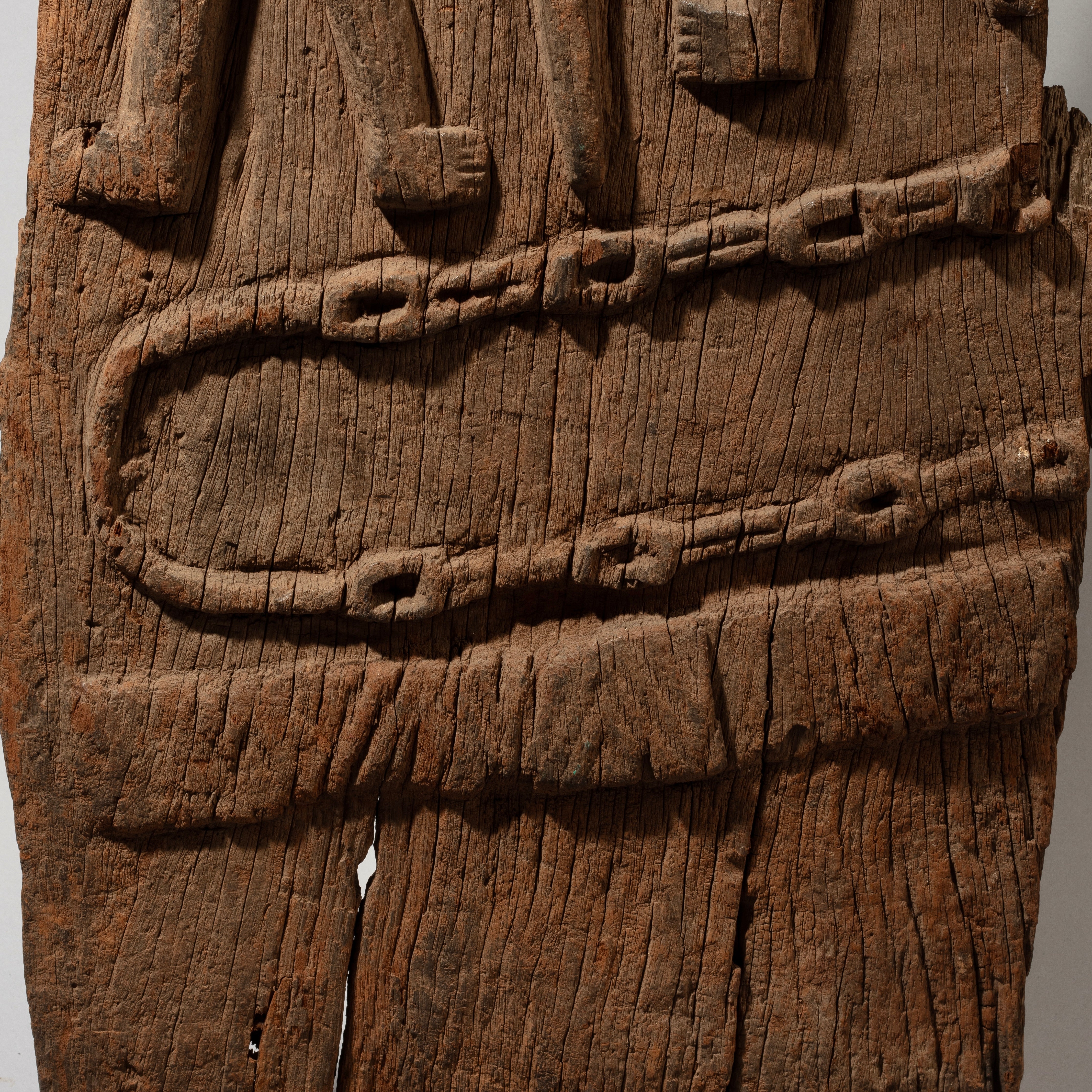 A WEATHERED LARGE FIGURATIVE  DOOR PANEL, YORUBA TRIBE OF NIGERIA EX UK COLL. (No 4641 )