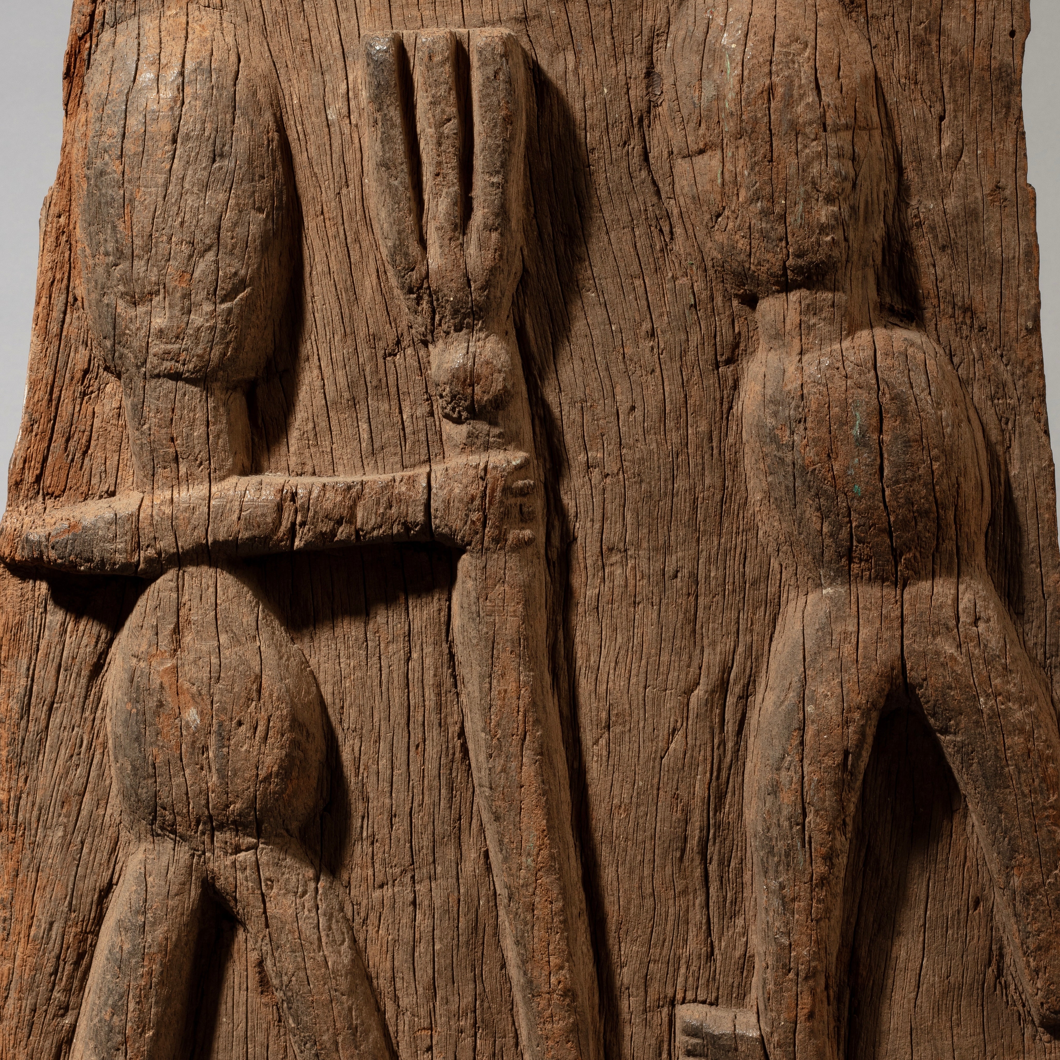 A WEATHERED LARGE FIGURATIVE  DOOR PANEL, YORUBA TRIBE OF NIGERIA EX UK COLL. (No 4641 )