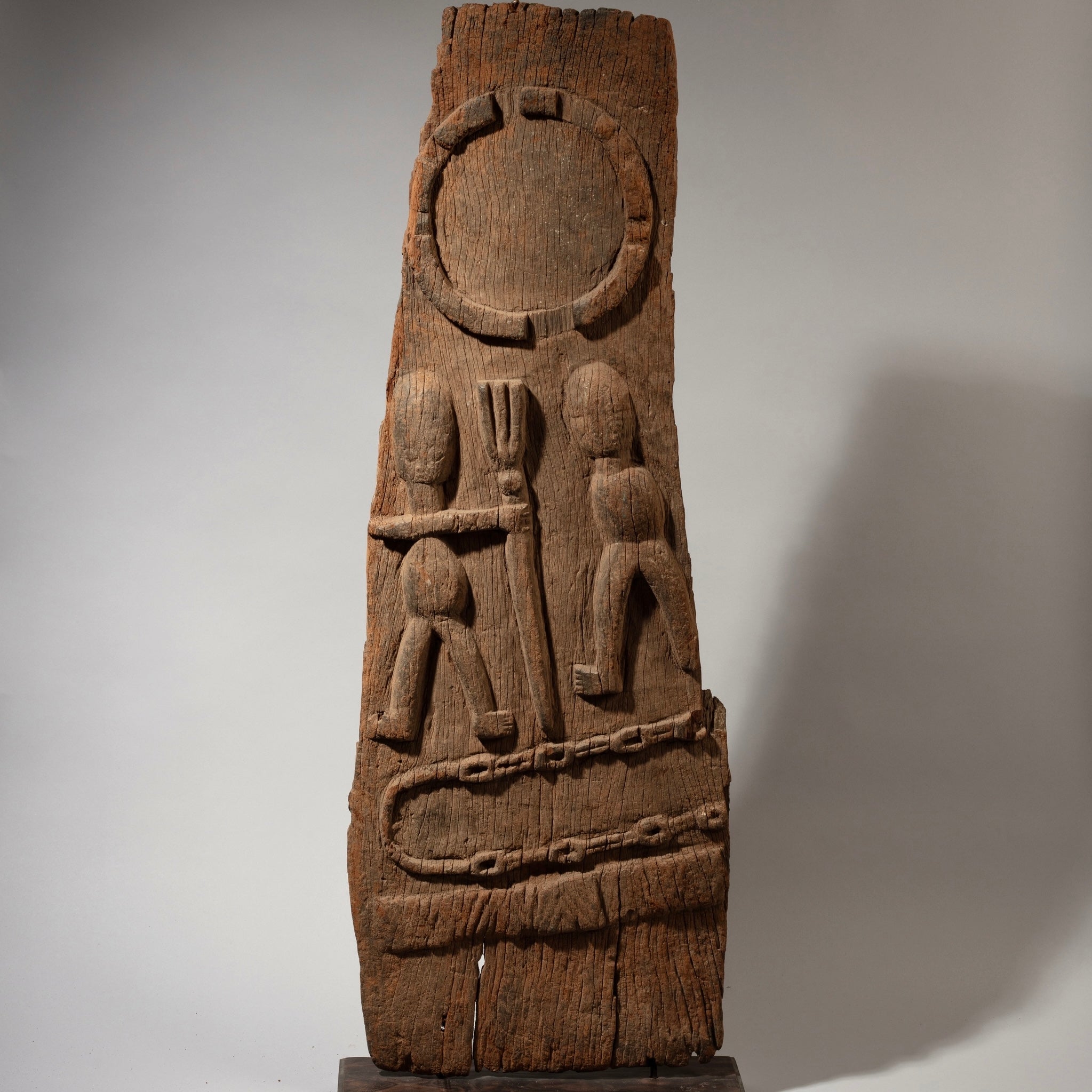 A WEATHERED LARGE FIGURATIVE  DOOR PANEL, YORUBA TRIBE OF NIGERIA EX UK COLL. (No 4641 )